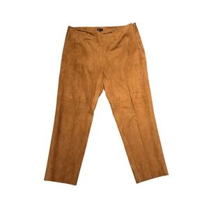 6 By Six Women Camel Suede Look Straight Leg Pants Size 14